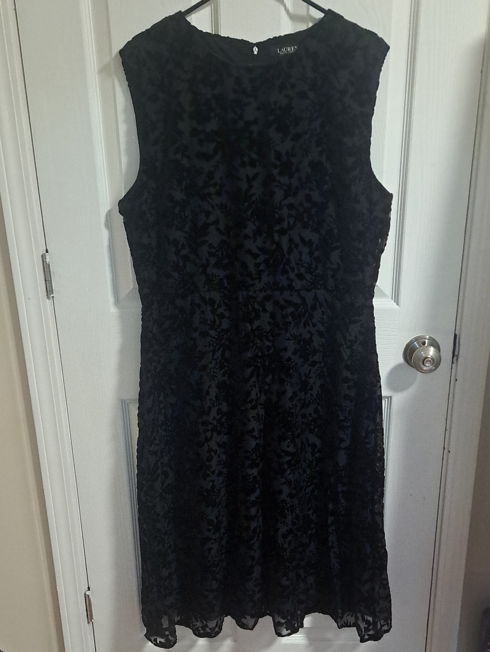 Lauren Ralph Lauren Black Floral Burnout Sleeveless Dress